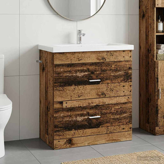 Bathroom Under Sink Cabinet Old Wood 78.5 x 37.5 x 81 cm