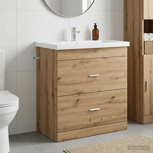 Bathroom Under Sink Cabinet Artisan Oak 78.5 x 37.5 x 81 cm