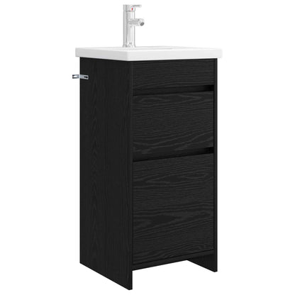 Bathroom Vanity with Sink Black Oak 42 x 40 x 84.5 cm