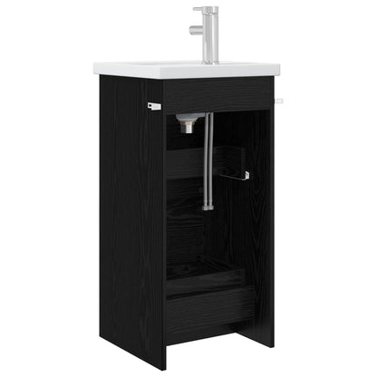Bathroom Vanity with Sink Black Oak 42 x 40 x 84.5 cm