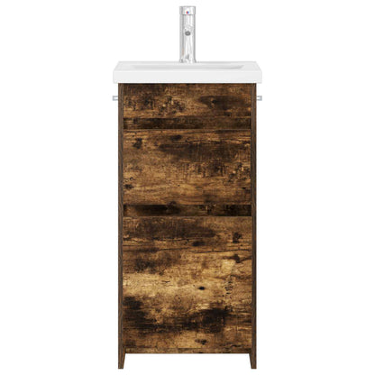 Bathroom Vanity with Sink Smoked Oak 42 x 40 x 84.5 cm