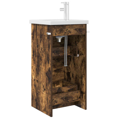 Bathroom Vanity with Sink Smoked Oak 42 x 40 x 84.5 cm