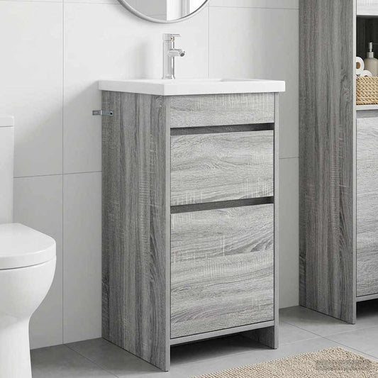 Bathroom Vanity with Sink Grey Sonoma 42 x 40 x 84.5 cm