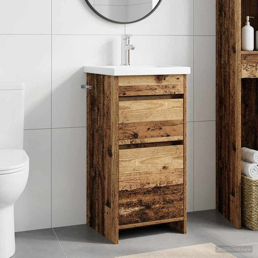 Bathroom Vanity with Sink Old Wood 42 x 40 x 84.5 cm