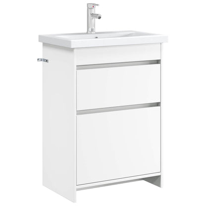 Bathroom Under Sink Cabinet White 56 x 37.5 x 81 cm