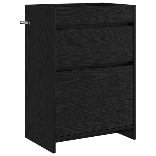 Bathroom Under Sink Cabinet Black Oak 56 x 37.5 x 81 cm