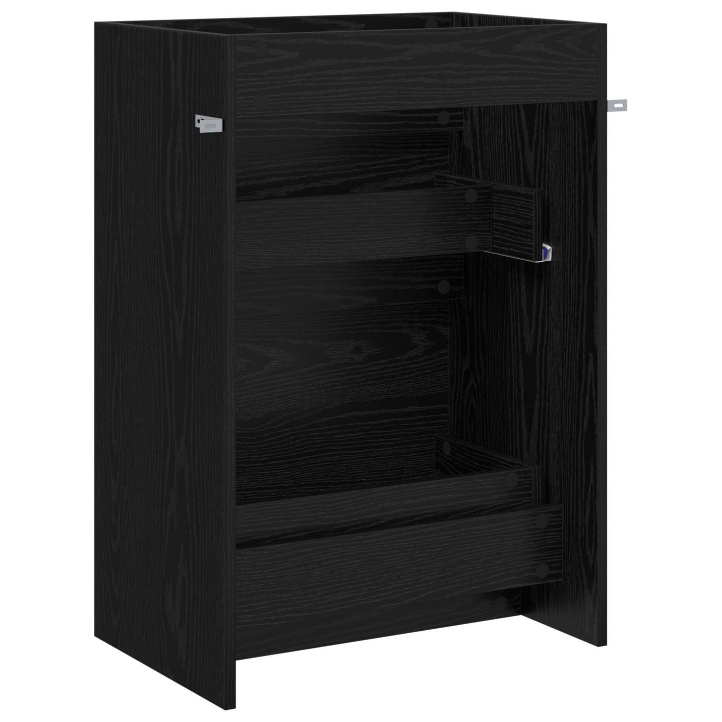 Bathroom Under Sink Cabinet Black Oak 56 x 37.5 x 81 cm