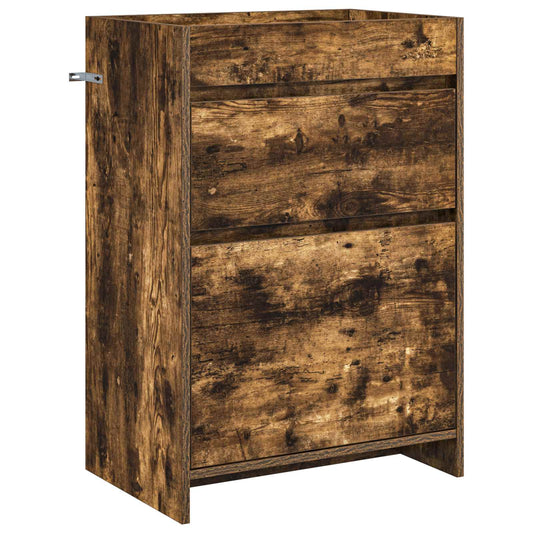 Bathroom Under Sink Cabinet Smoked Oak 56 x 37.5 x 81 cm