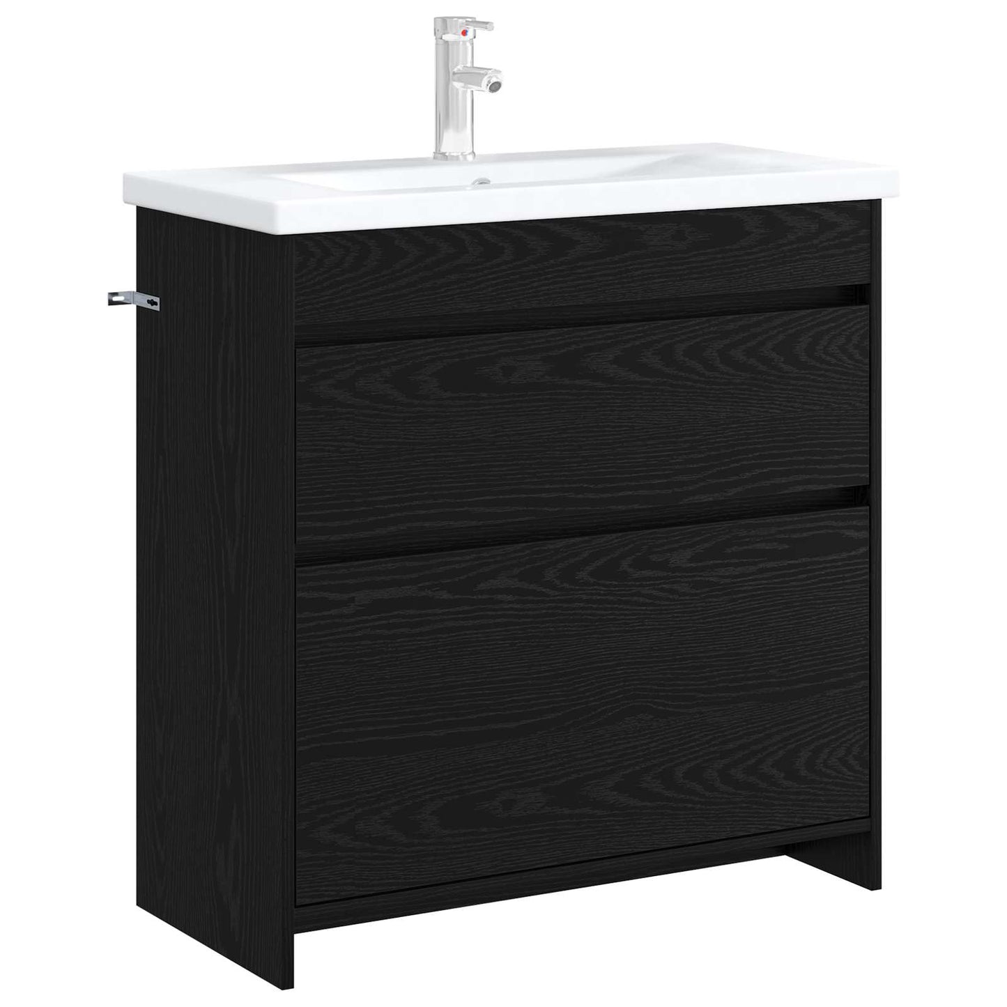 Bathroom Under Sink Cabinet Black Oak 78.5 x 37.5 x 81 cm