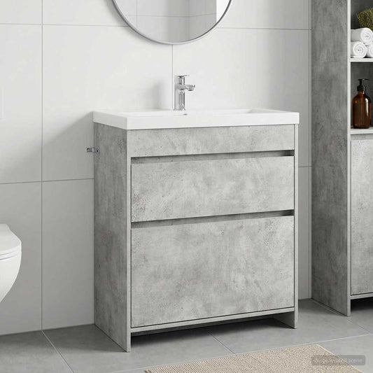 Bathroom Under Sink Cabinet Concrete Grey 78.5 x 37.5 x 81 cm