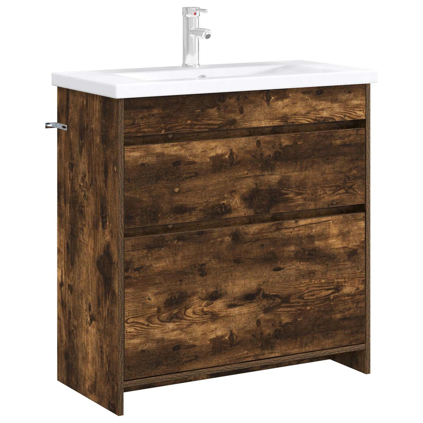 Bathroom Under Sink Cabinet Smoked Oak 78.5 x 37.5 x 81 cm