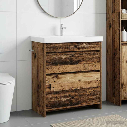 Bathroom Under Sink Cabinet Old Wood 78.5 x 37.5 x 81 cm