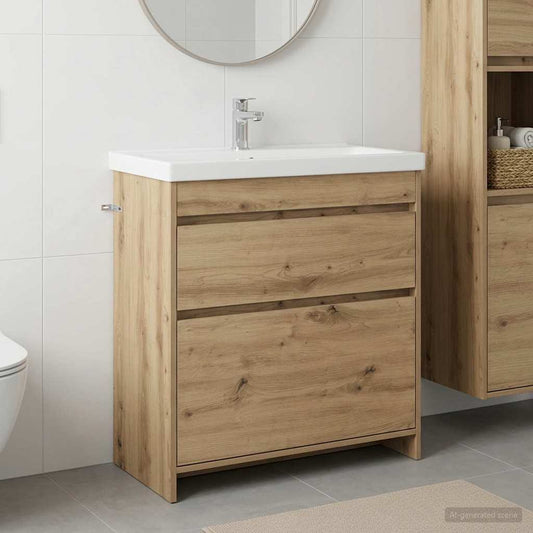 Bathroom Under Sink Cabinet Artisan Oak 78.5 x 37.5 x 81 cm