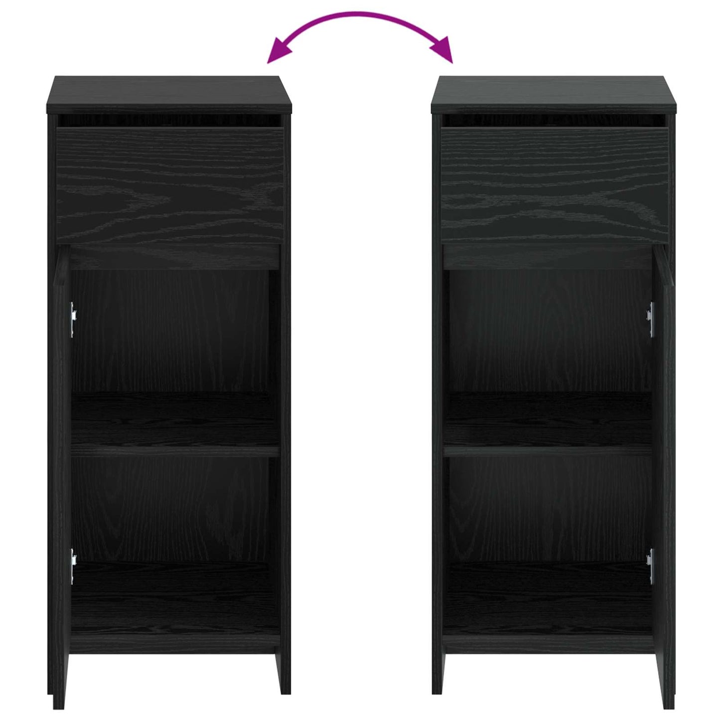 Bathroom Cabinet Black Oak 35 x 36.5 x 85 cm Engineered Wood