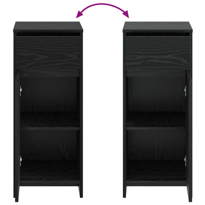 Bathroom Cabinet Black Oak 35 x 36.5 x 85 cm Engineered Wood