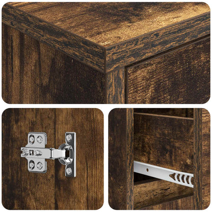 Bathroom Cabinet Smoked Oak 35 x 36.5 x 85 cm Engineered Wood