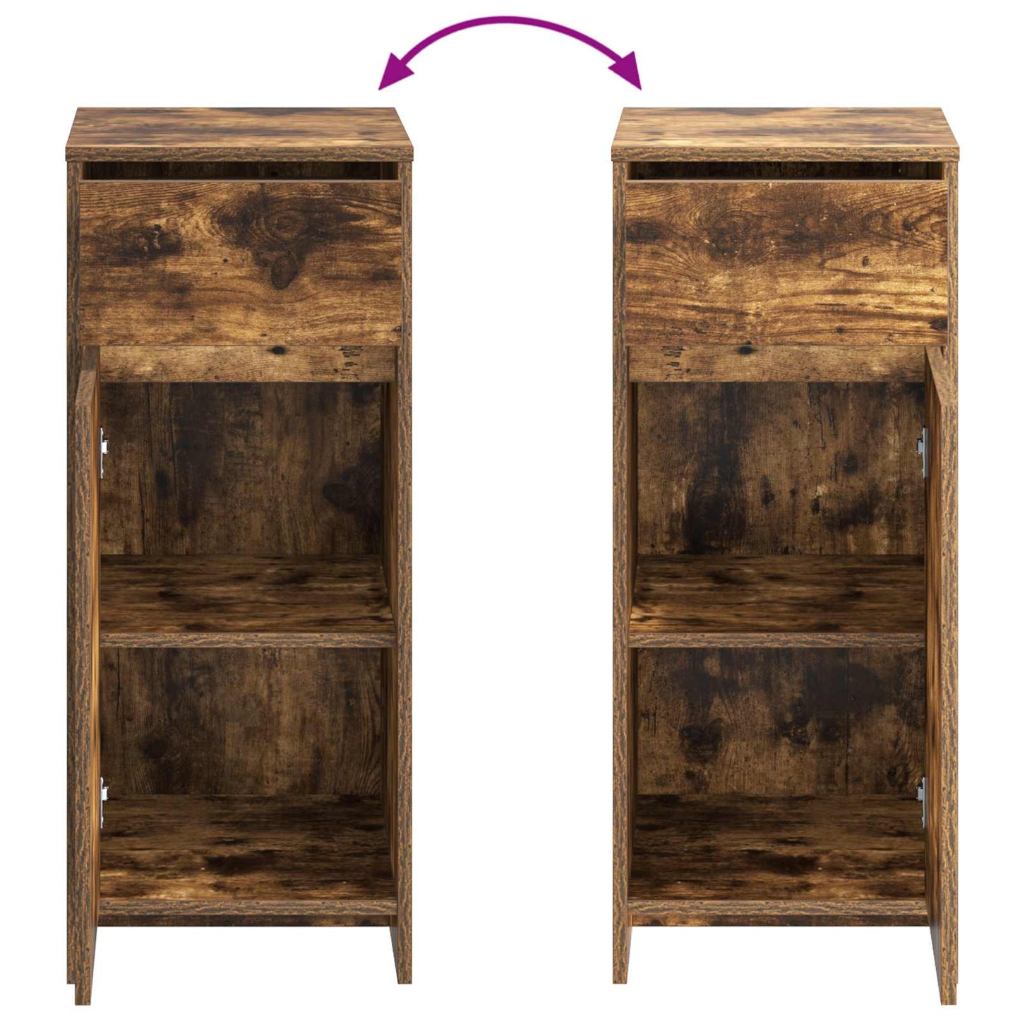 Bathroom Cabinet Smoked Oak 35 x 36.5 x 85 cm Engineered Wood