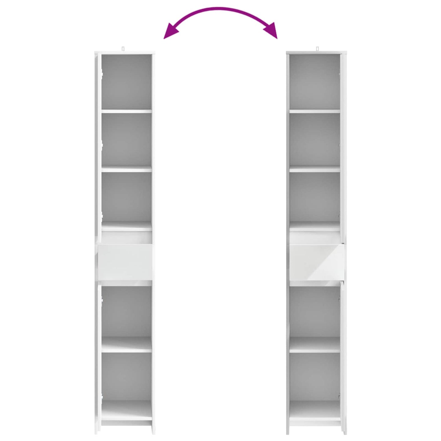 Bathroom Cabinet White 30 x 33 x 190 cm Engineered Wood