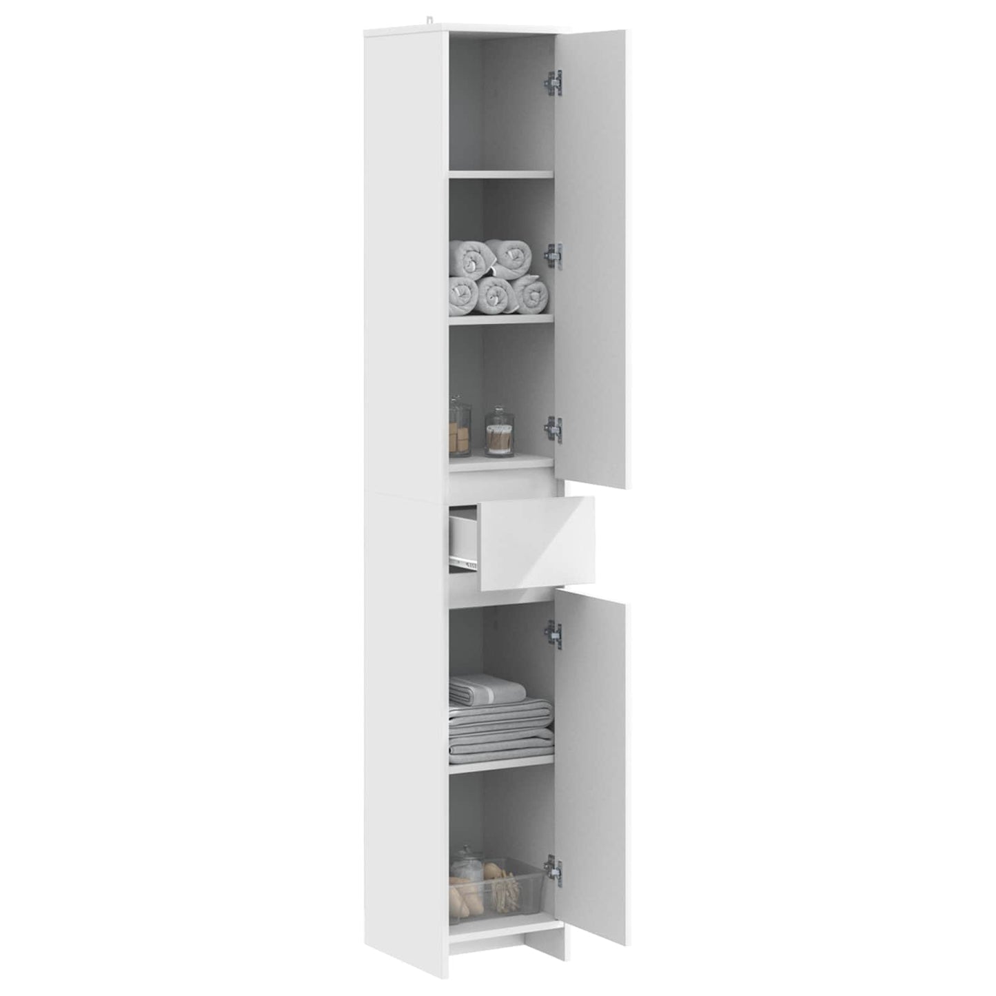 Bathroom Cabinet White 30 x 33 x 190 cm Engineered Wood
