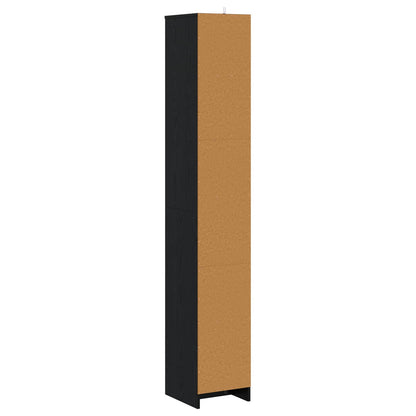 Bathroom Cabinet Black Oak 30 x 33 x 190 cm Engineered Wood