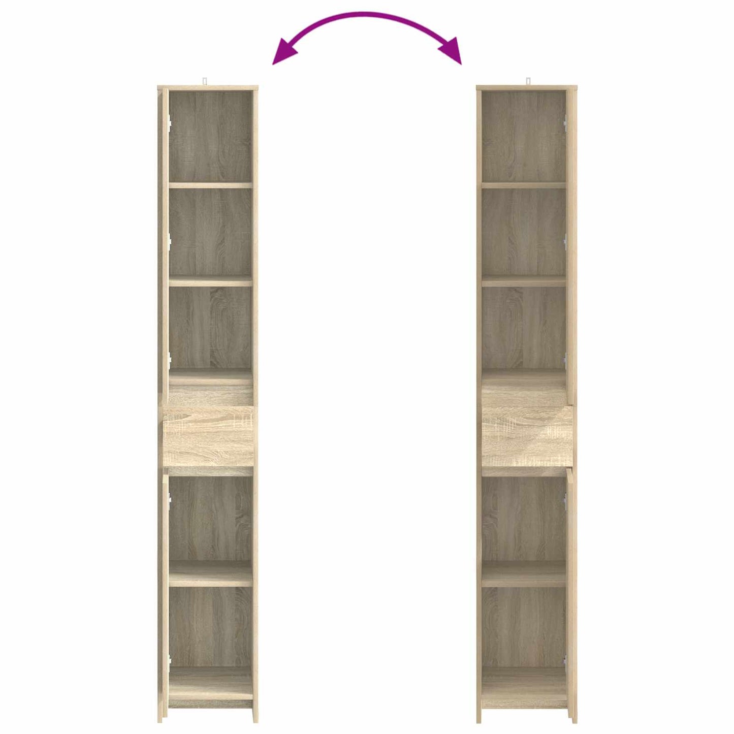 Bathroom Cabinet Sonoma Oak 30 x 33 x 190 cm Engineered Wood