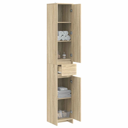 Bathroom Cabinet Sonoma Oak 30 x 33 x 190 cm Engineered Wood