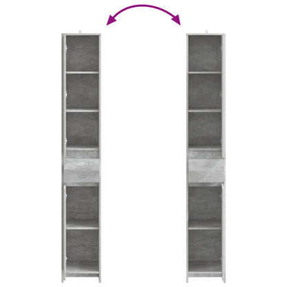 Bathroom Cabinet Concrete Grey 30 x 33 x 190 cm Engineered Wood