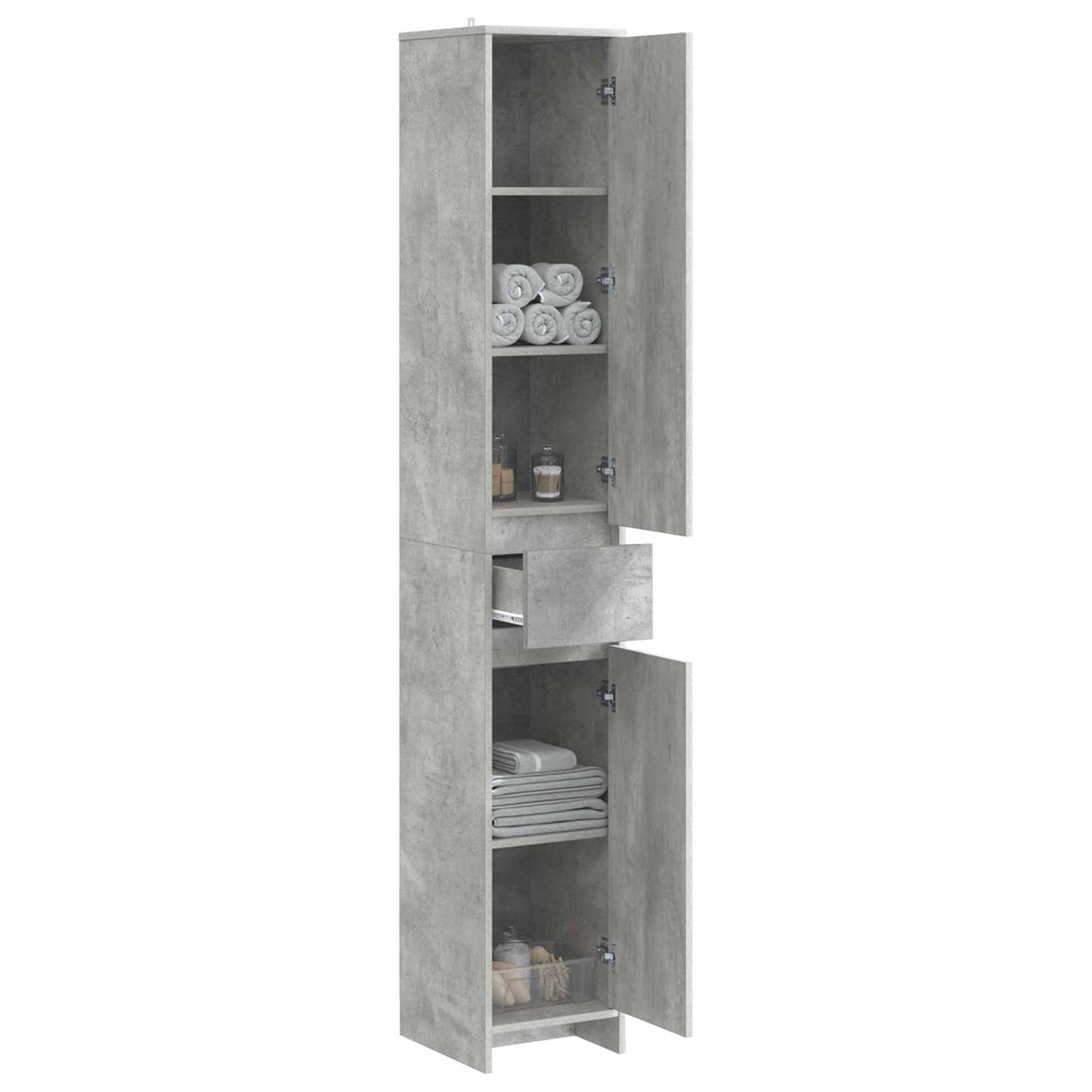 Bathroom Cabinet Concrete Grey 30 x 33 x 190 cm Engineered Wood