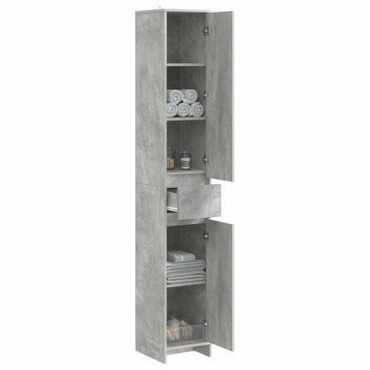 Bathroom Cabinet Concrete Grey 30 x 33 x 190 cm Engineered Wood