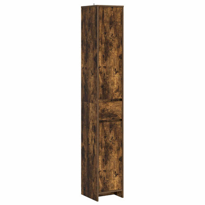 Bathroom Cabinet Smoked Oak 30 x 33 x 190 cm Engineered Wood