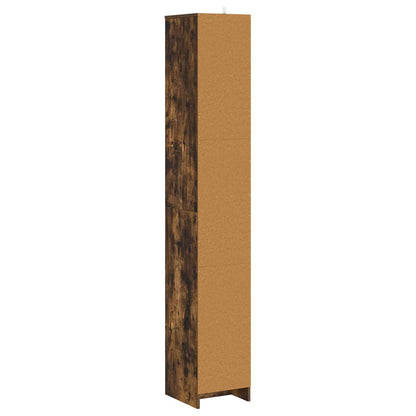 Bathroom Cabinet Smoked Oak 30 x 33 x 190 cm Engineered Wood