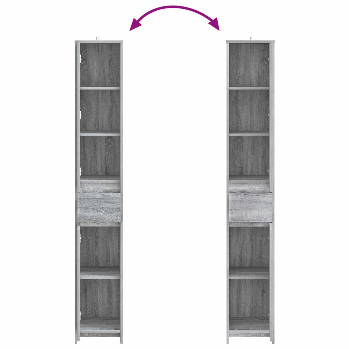 Bathroom Cabinet Grey Sonoma 30 x 33 x 190 cm Engineered Wood
