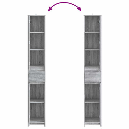 Bathroom Cabinet Grey Sonoma 30 x 33 x 190 cm Engineered Wood