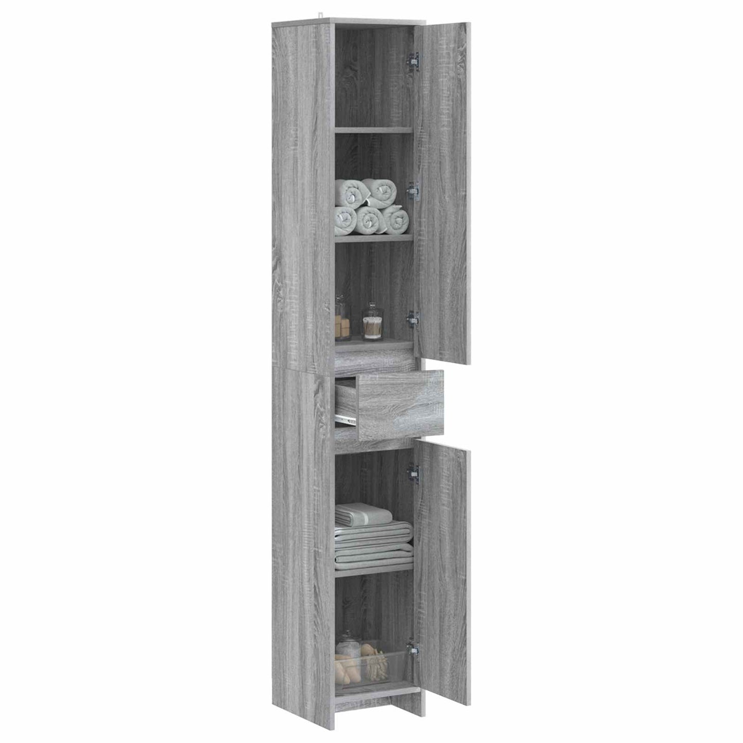 Bathroom Cabinet Grey Sonoma 30 x 33 x 190 cm Engineered Wood