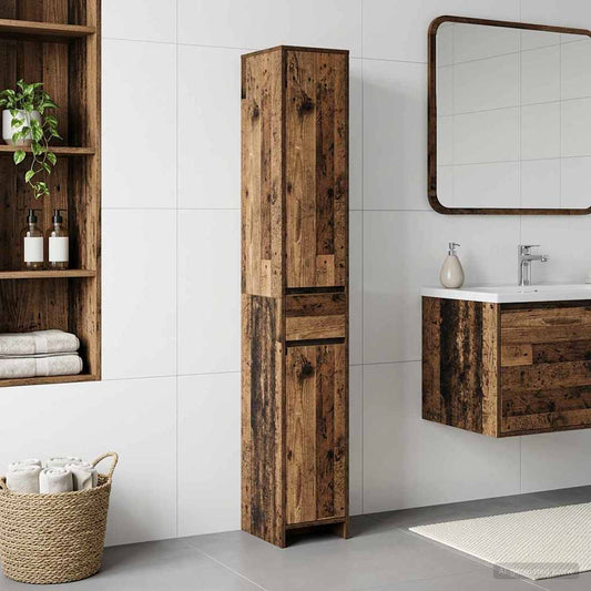Bathroom Cabinet Old Wood 30 x 33 x 190 cm Engineered Wood