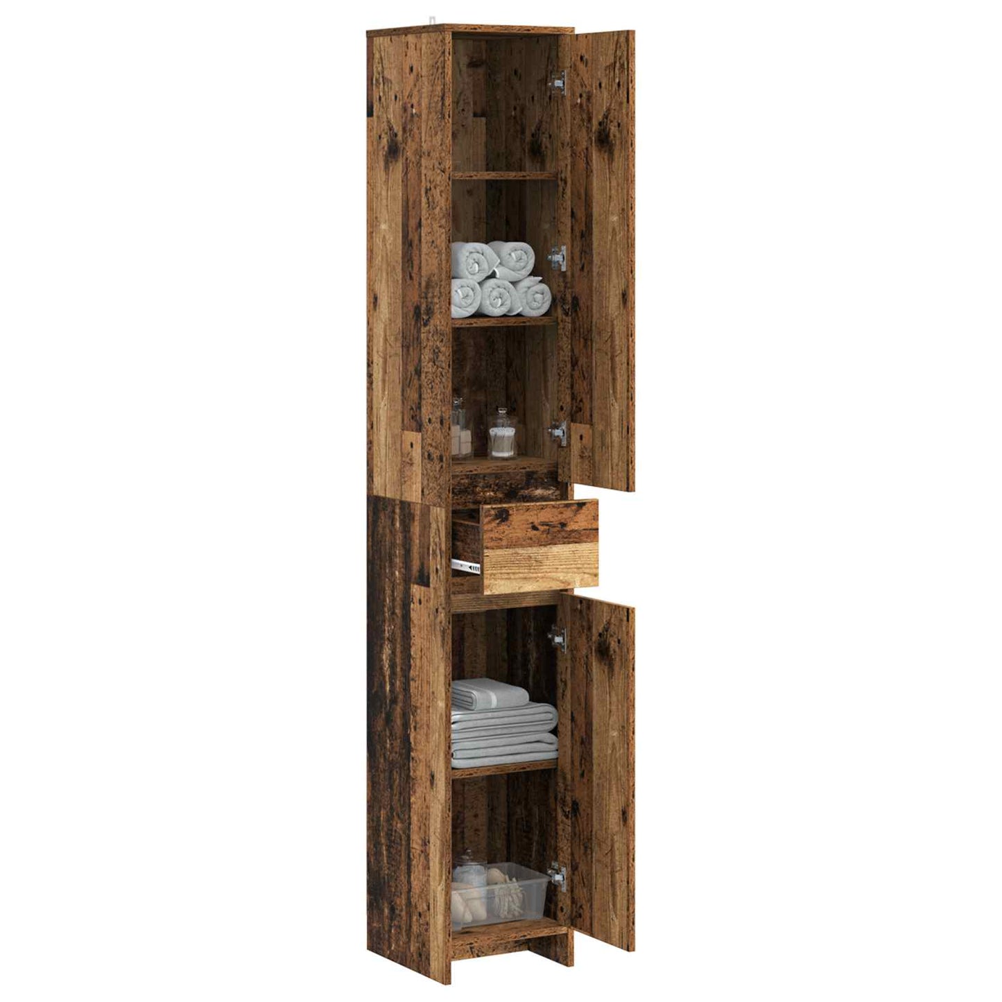 Bathroom Cabinet Old Wood 30 x 33 x 190 cm Engineered Wood