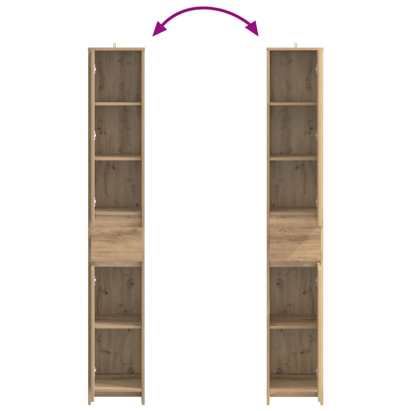 Bathroom Cabinet Artisan Oak 30 x 33 x 190 cm Engineered Wood