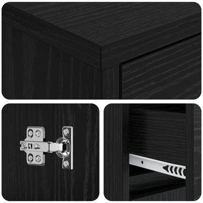 Wall-mounted Sink Vanity Black Oak 35 x 20 x 81 cm