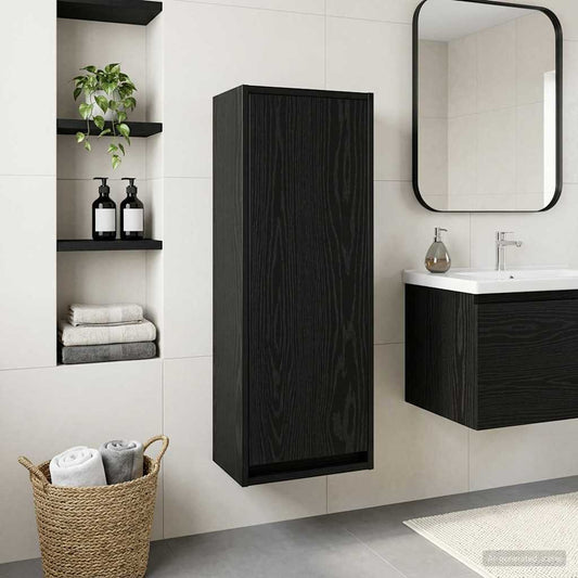 Wall-mounted Sink Vanity Black Oak 35 x 20 x 81 cm