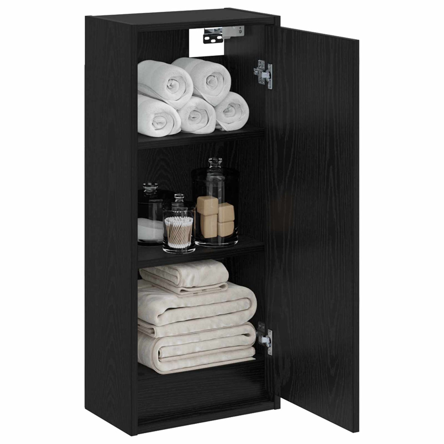 Wall-mounted Sink Vanity Black Oak 35 x 20 x 81 cm
