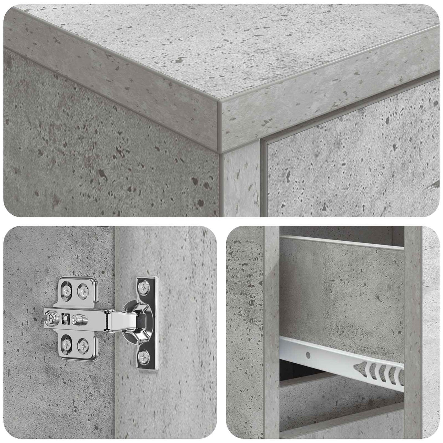 Wall-mounted Sink Vanity Concrete Grey 35 x 20 x 81 cm