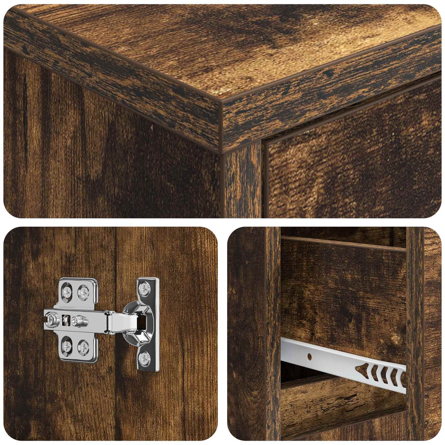 Wall-mounted Sink Vanity Smoked Oak 35 x 20 x 81 cm