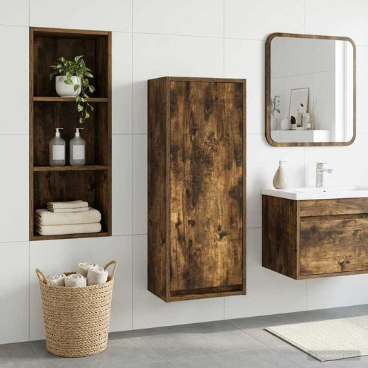 Wall-mounted Sink Vanity Smoked Oak 35 x 20 x 81 cm