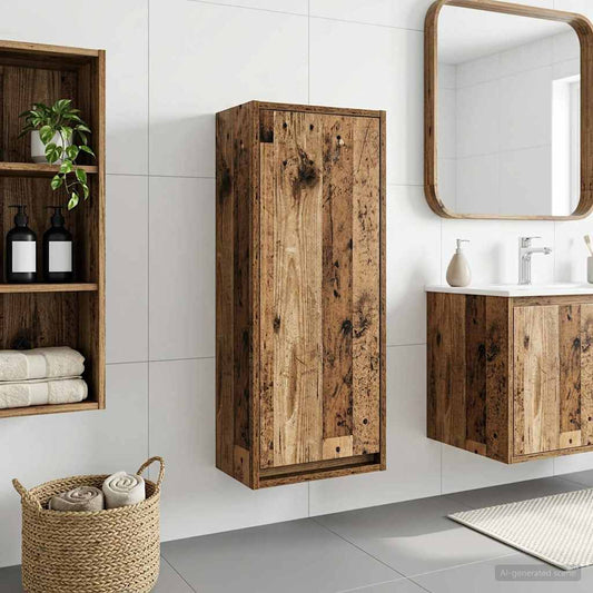 Wall-mounted Sink Vanity Old Wood 35 x 20 x 81 cm