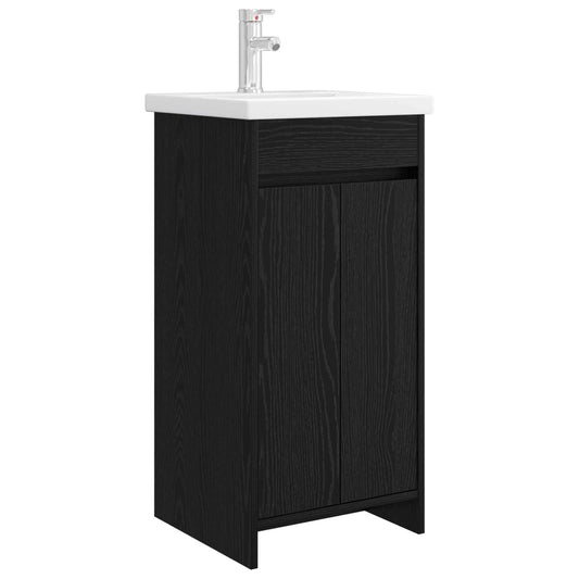 Bathroom Vanity with Sink Black Oak 42 x 40 x 84.5 cm