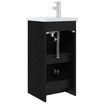Bathroom Vanity with Sink Black Oak 42 x 40 x 84.5 cm