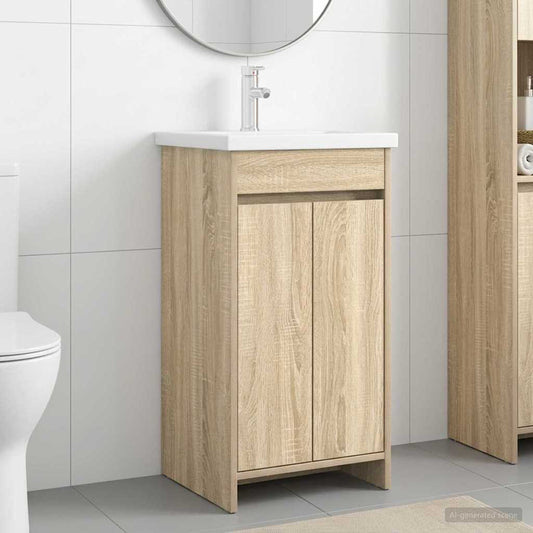 Bathroom Vanity with Sink Sonoma Oak 42 x 40 x 84.5 cm
