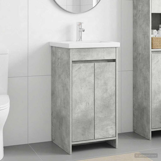 Bathroom Vanity with Sink Concrete Grey 42 x 40 x 84.5 cm