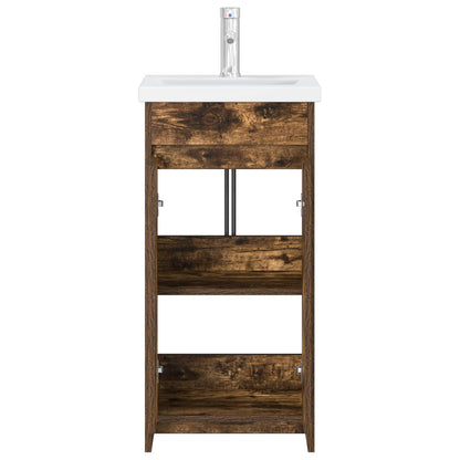 Bathroom Vanity with Sink Smoked Oak 42 x 40 x 84.5 cm