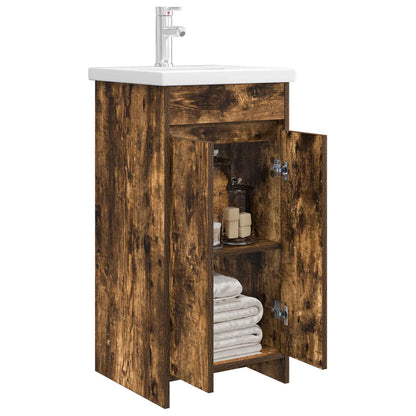 Bathroom Vanity with Sink Smoked Oak 42 x 40 x 84.5 cm